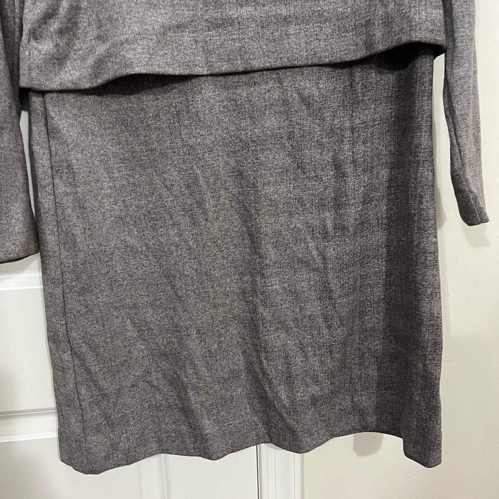 Cos Gray Double Layer Check Dress Size Medium - image 2